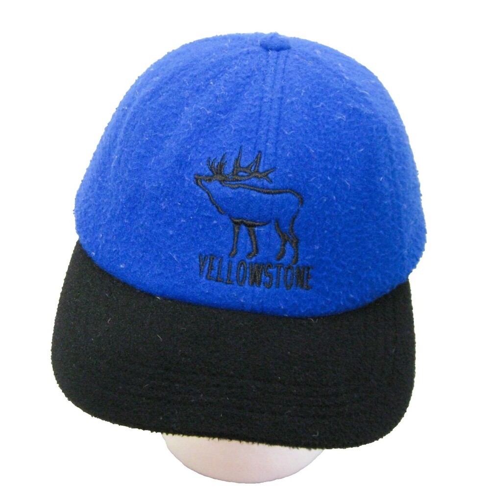 Yellowstone National Park Blue Fleece Cap Baseball Hat Adjustable Men Women